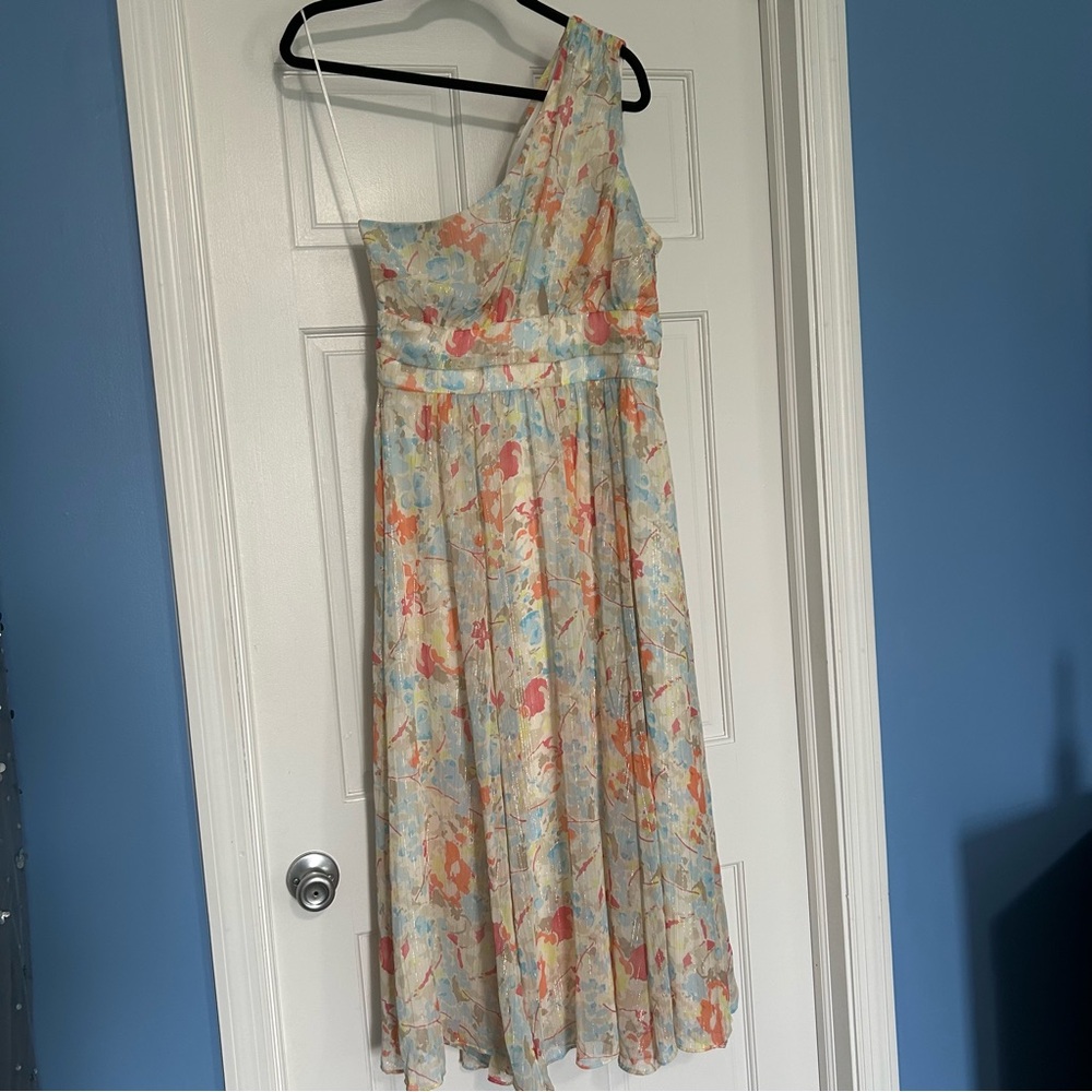 Likely Revolve Sara dress women’s 10 midi one shoulder gown floral peekaboo - Picture 6 of 16